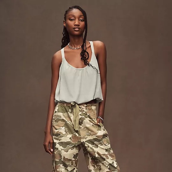 Anthropologie Tops - NWT By Anthropologie Sheer Ribbed Buckle Bubble Tank
